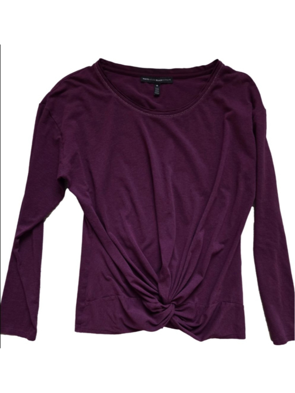 Women's WHITE HOUSE BLACK MARKET Burgundy Long Sleeve Tee M
